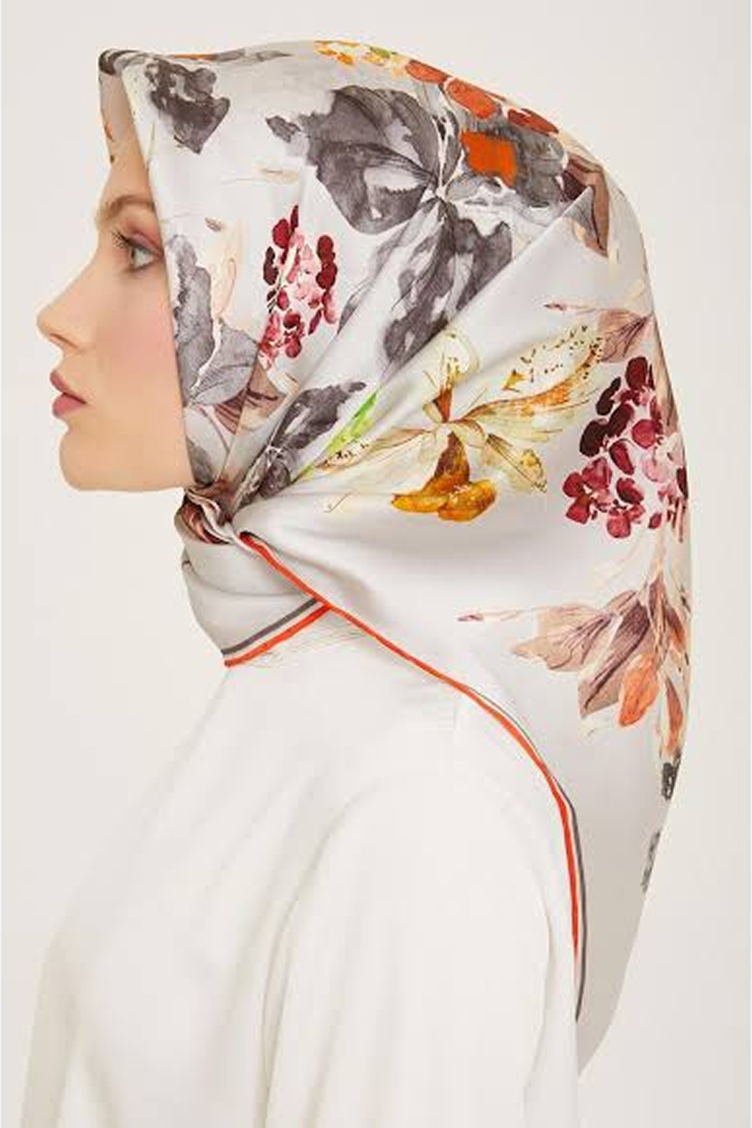 Armine 24yaz İpek Eşarp-33 Gri