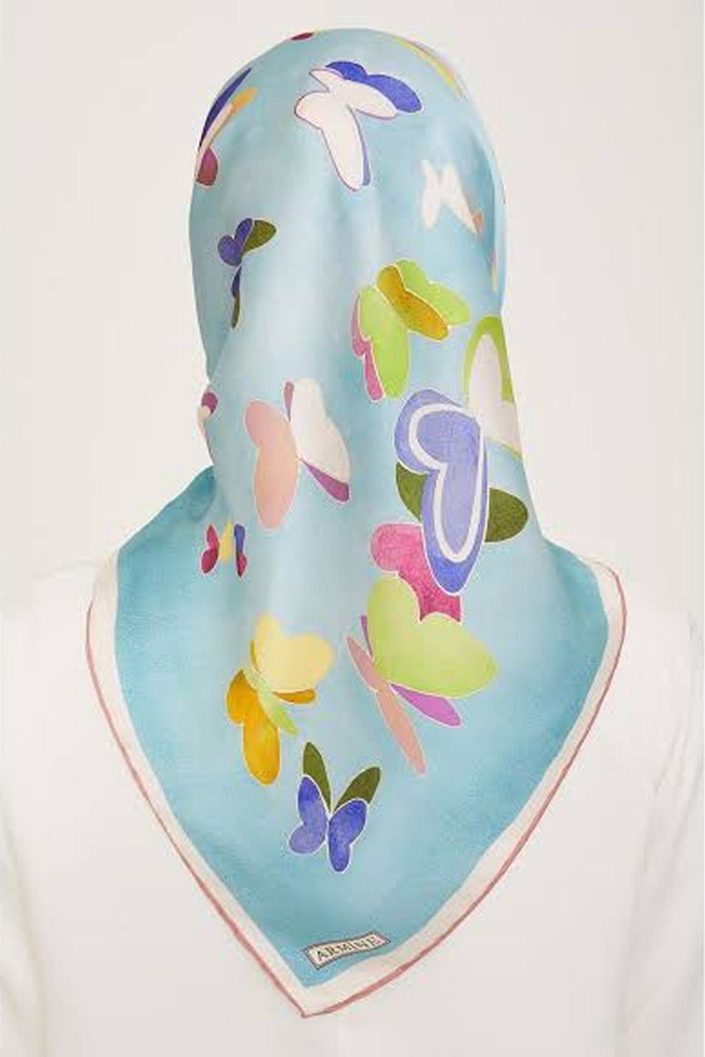 Armine 24summer Silk Scarf-4 Blue