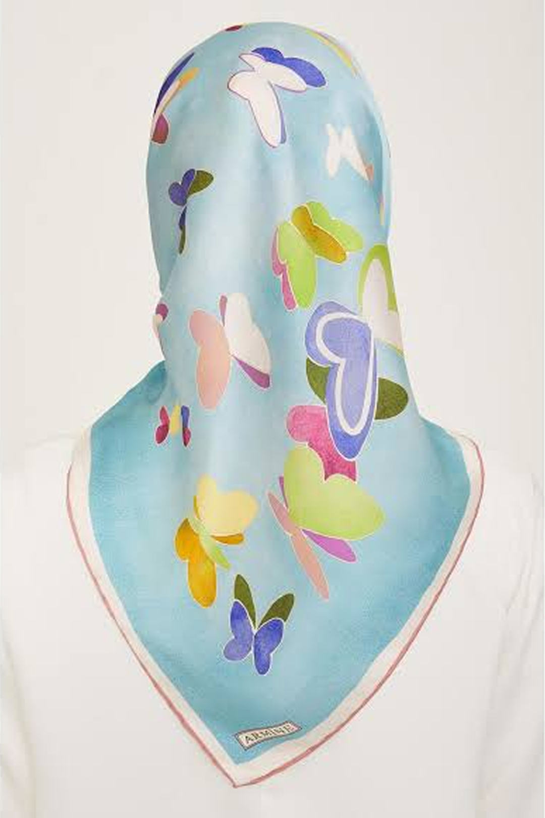 Armine 24summer Silk Scarf-4 Blue