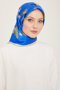 Armine 24 Summer Silk Scarf - 4 Royal Blue