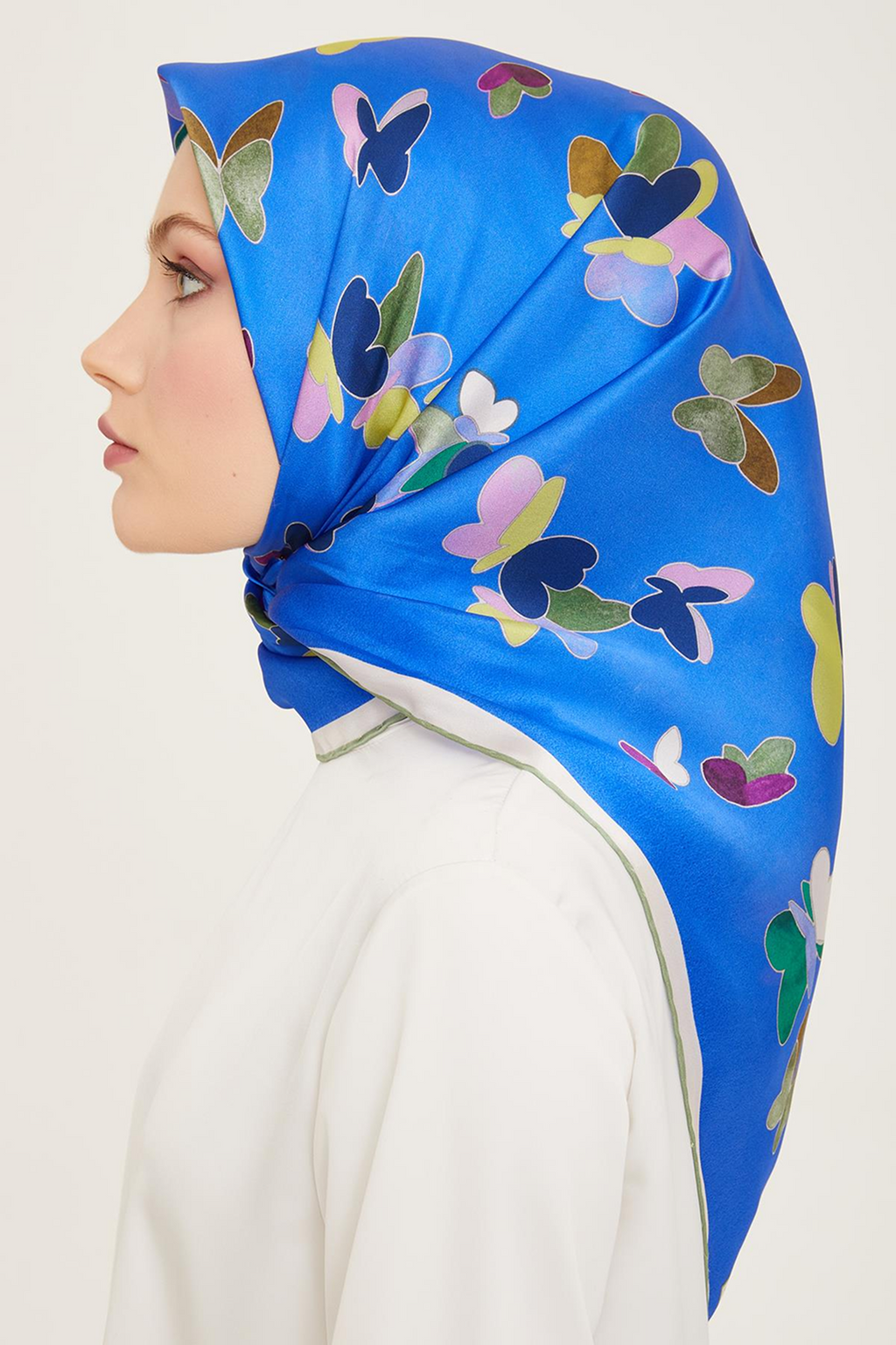 Armine 24 Summer Silk Scarf - 4 Royal Blue