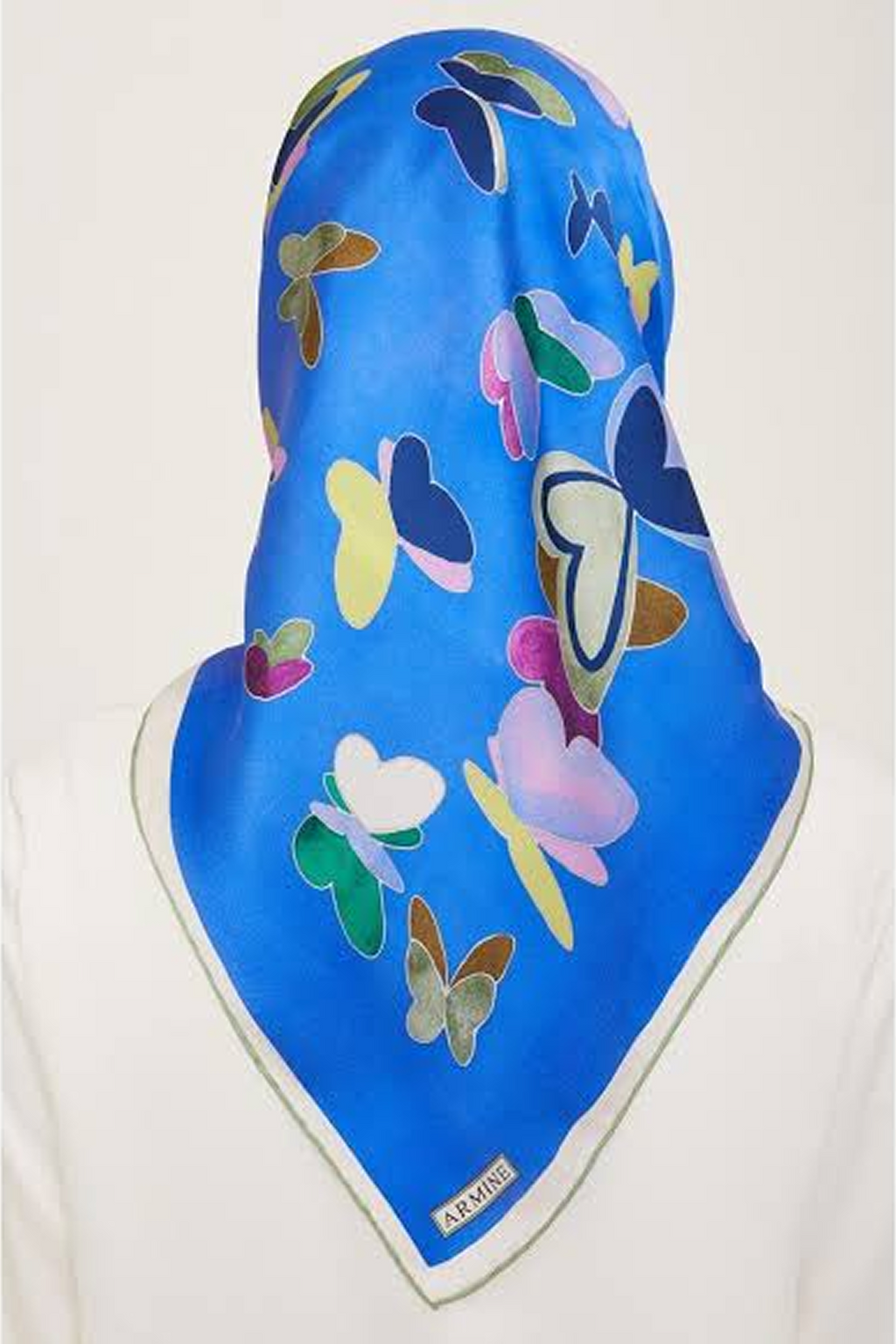 Armine 24 Summer Silk Scarf - 4 Royal Blue