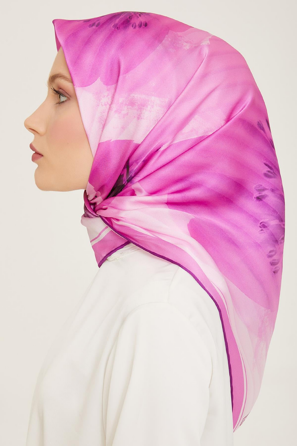 Armine 24yaz İpek Eşarp-40 Pembe
