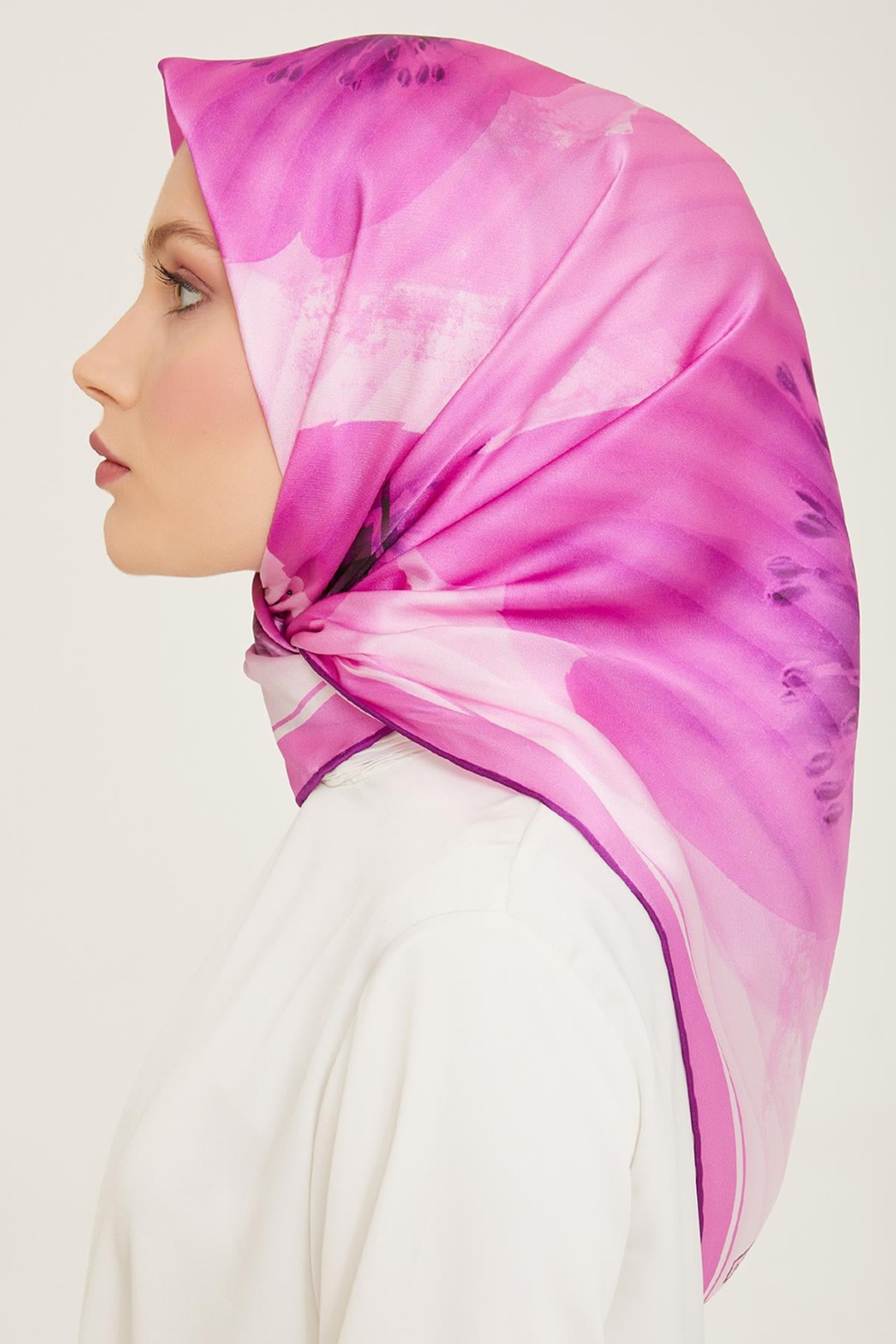 Armine 24yaz İpek Eşarp-40 Pembe