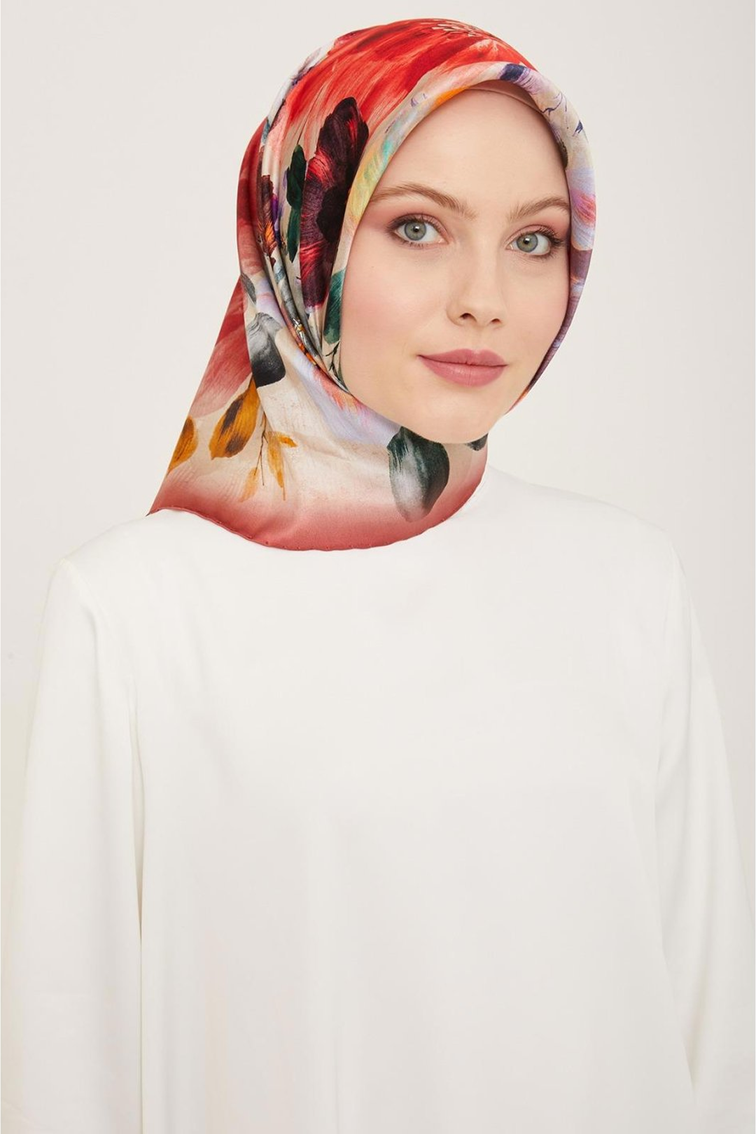 Armine 24yaz İpek Eşarp-8 Gül Kurusu