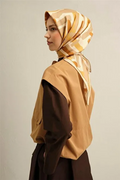 Armine 25 Yaz 9303 Saf İpek Twill Eşarp Camel