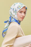Armine 25 Yaz 9316 Saf İpek Twill Eşarp Saks Mavi