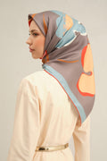 Armine 25 Yaz 9317 Saf İpek Twill Eşarp Gri