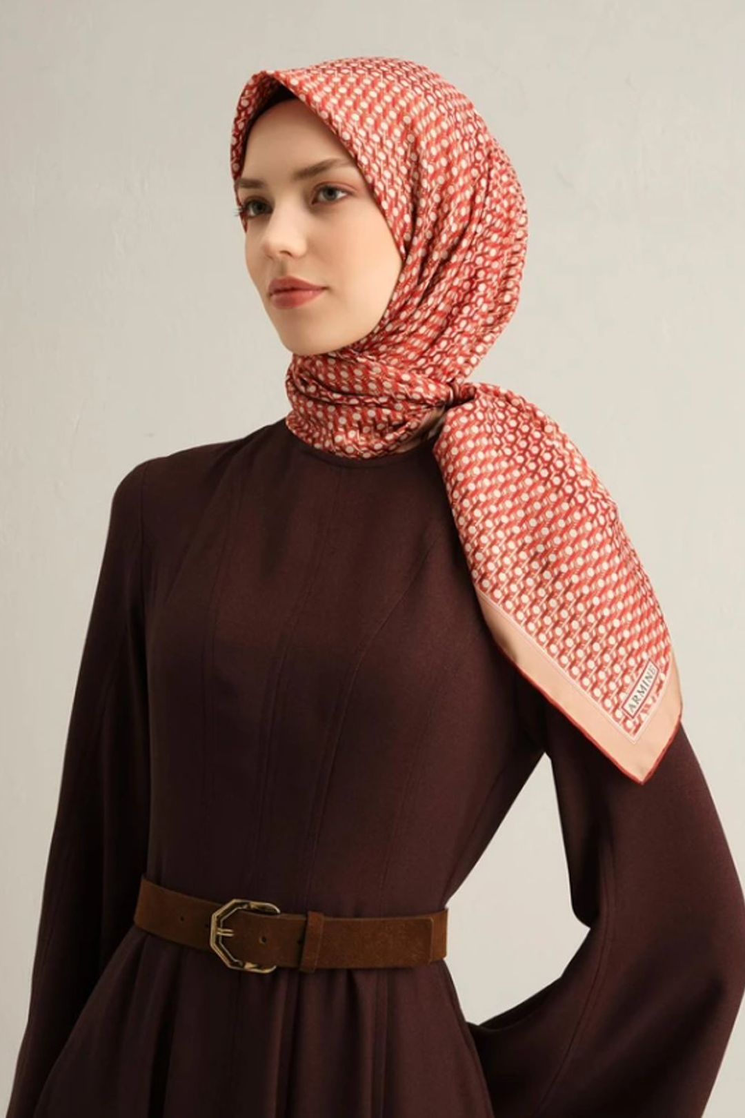 Armine 25 Yaz 9319 Saf İpek Sura Eşarp Bordo