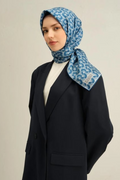 Armine 25 Yaz 9321 Saf İpek Sura Eşarp Mavi