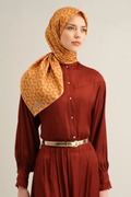 Armine 25 Yaz 9321 Saf İpek Twill Eşarp Kiremit