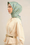 Armine 25 Yaz 9321 Saf İpek Twill Eşarp Yeşil