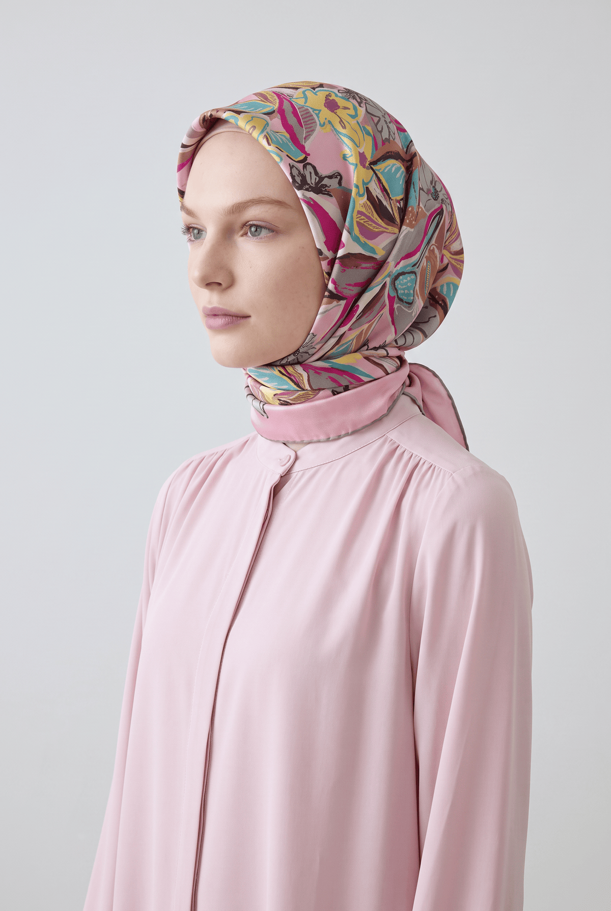 Armine 25 Yaz 9332 Saf İpek Twill Eşarp Pembe