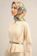 Armine 25 Yaz 9332 Saf İpek Twill Eşarp Yeşil