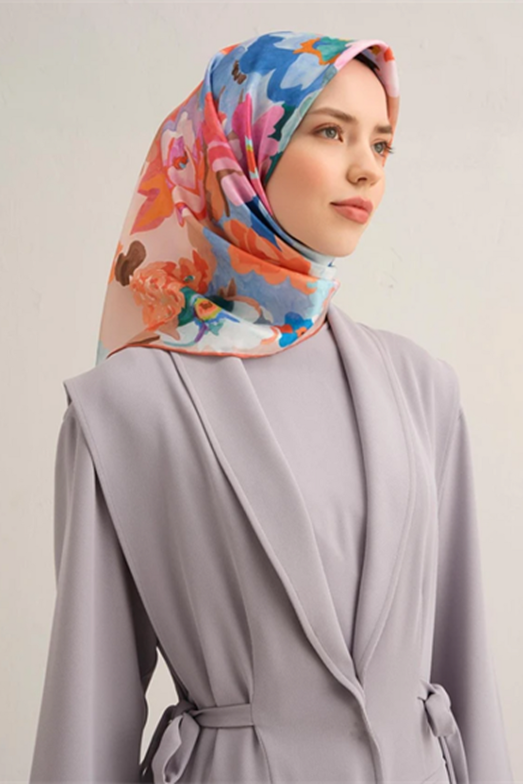 Armine 25 Yaz 9334 Saf İpek Twill Eşarp Vizon