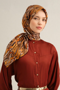 Armine 25 Yaz 9335 Saf İpek Twill Eşarp Kahve