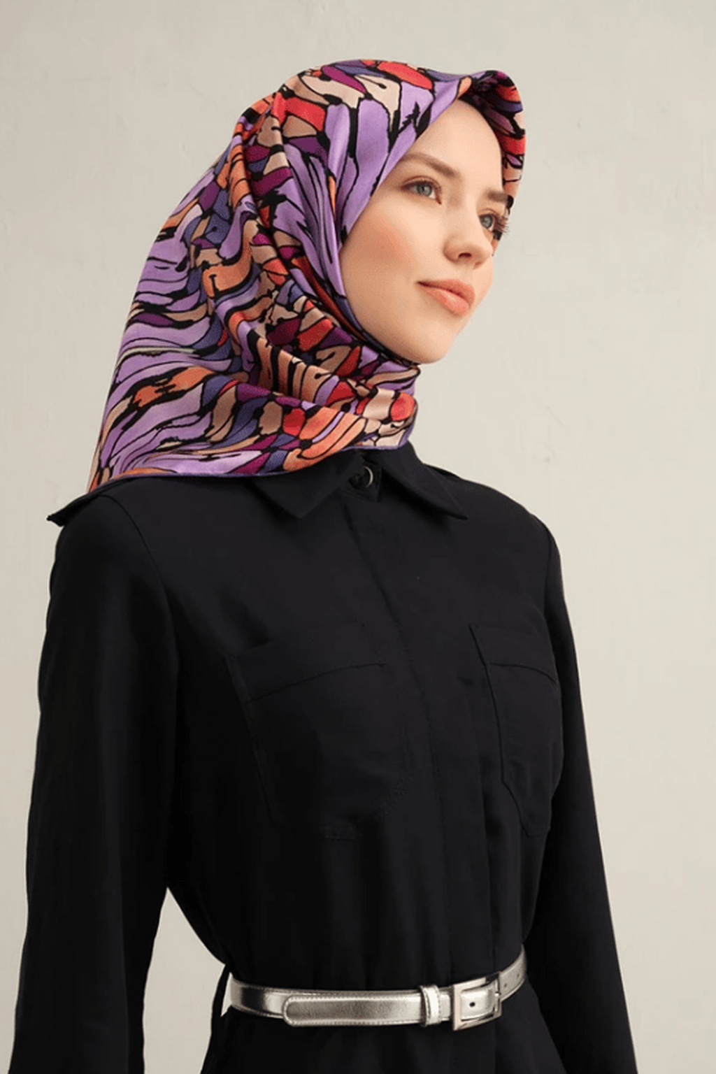 Armine 25 Yaz 9335 Saf İpek Twill Eşarp Lila