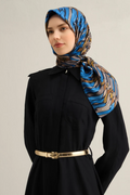 Armine 25 Yaz 9335 Saf İpek Twill Eşarp Saks Mavi