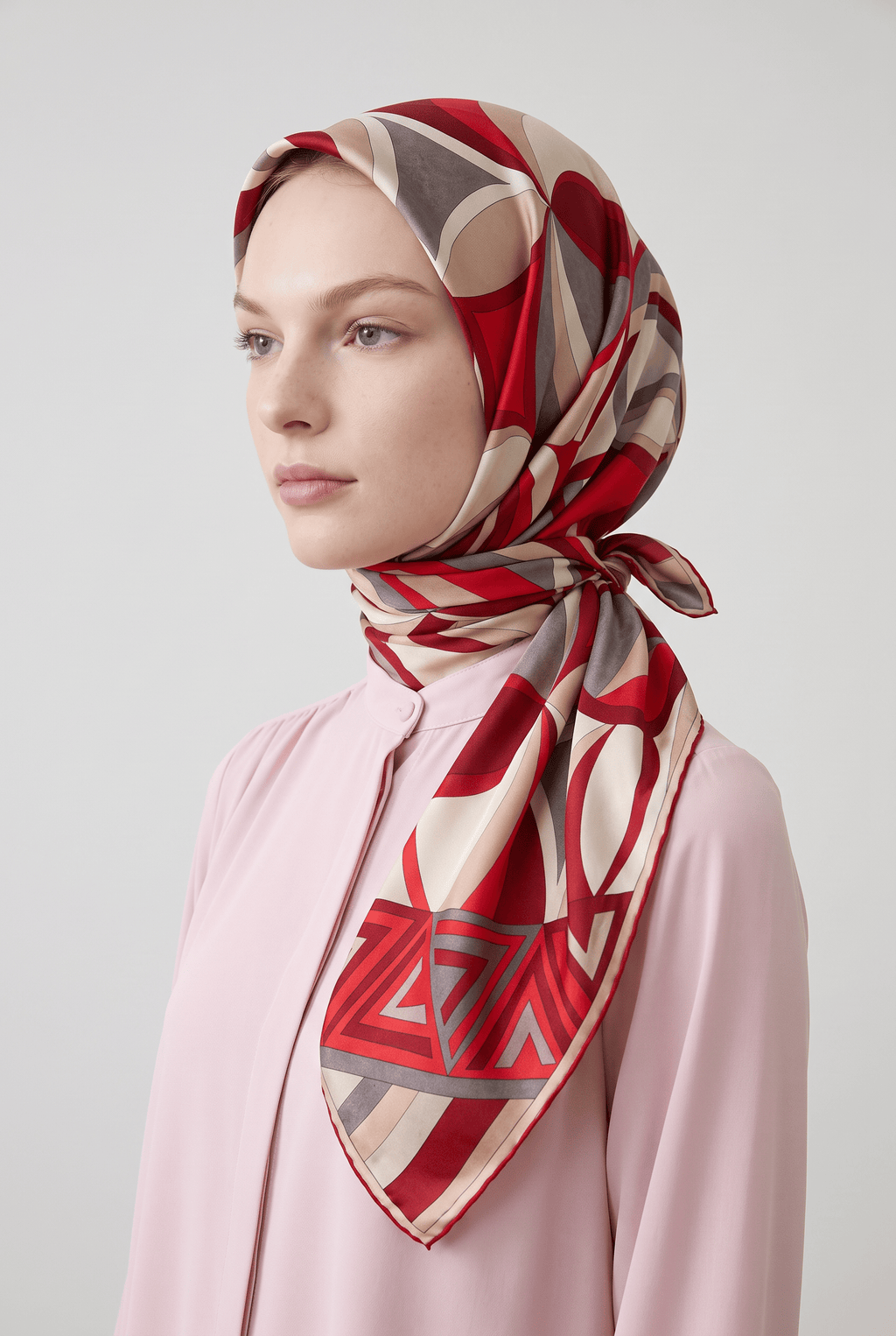 Armine 25 Yaz 9336 Saf İpek Twill Eşarp Bordo