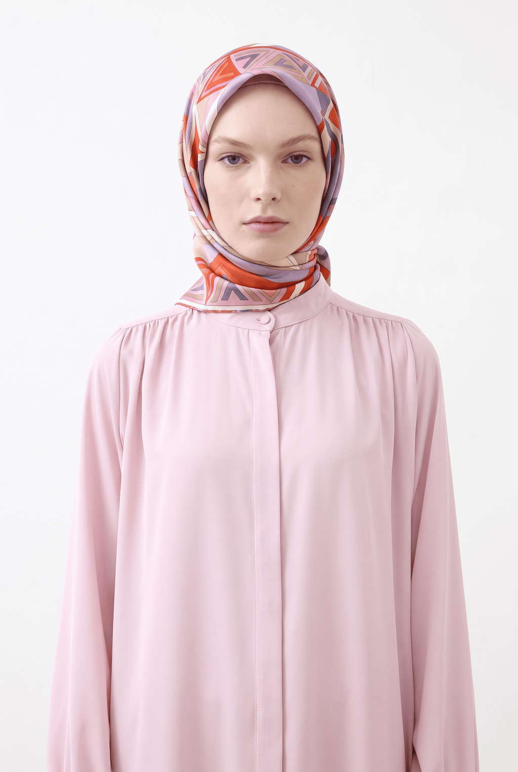 Armine 25 Yaz 9336 Saf İpek Twill Eşarp Somon