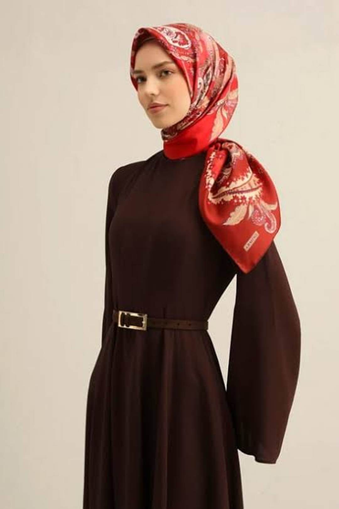Armine 25 Yaz 9338 Saf İpek Sura Eşarp Bordo