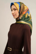 Armine 25 Yaz 9340 Saf İpek Twill Eşarp Yeşil