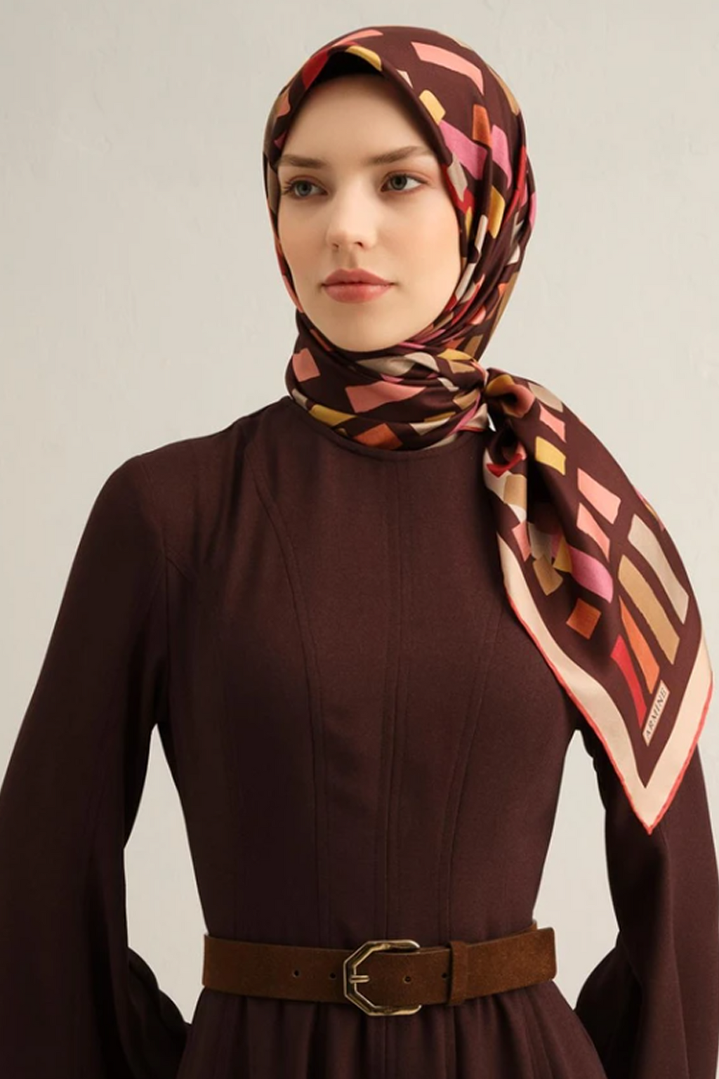 Armine 25 Yaz 9341 Saf İpek Twill Eşarp Bordo