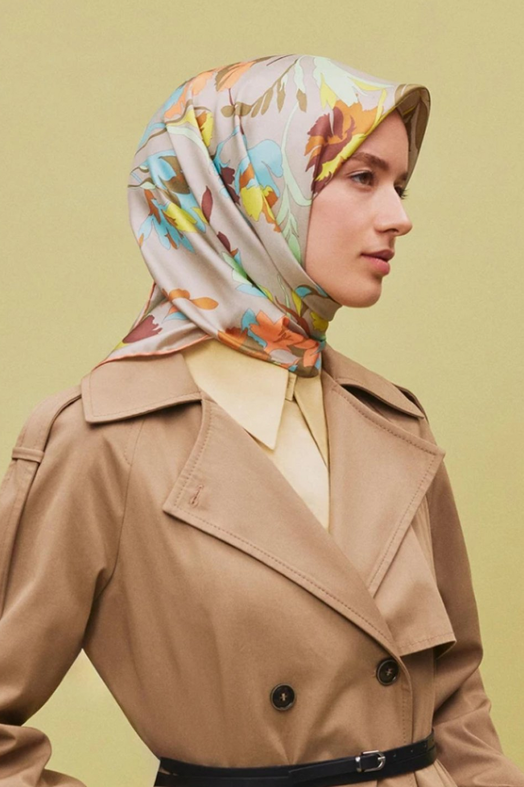 Armine 25 Yaz 9342 Saf İpek Twill Eşarp Açık Yeşil
