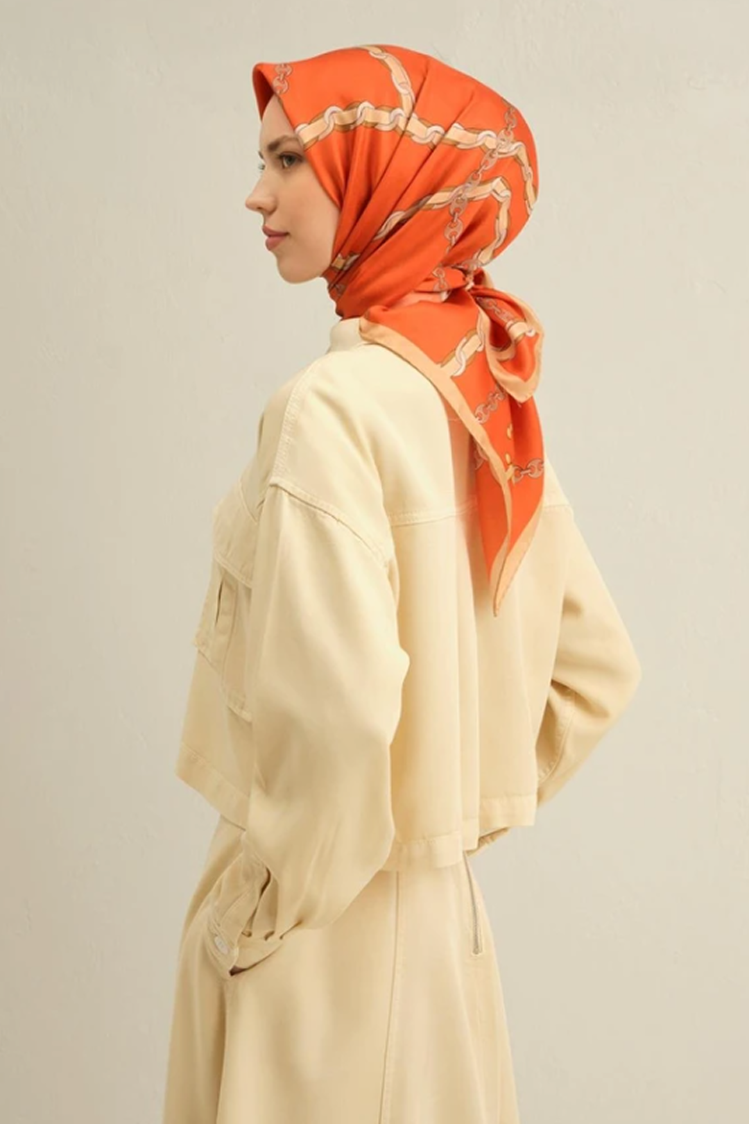 Armine 25 Yaz 9346 Saf İpek Twill Eşarp Kiremit