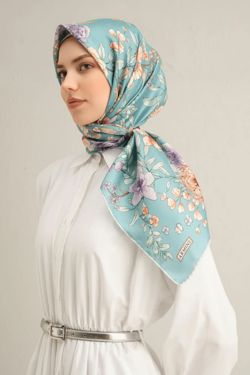 Armine 25 Yaz 9347 Saf İpek Twill Eşarp Çağla