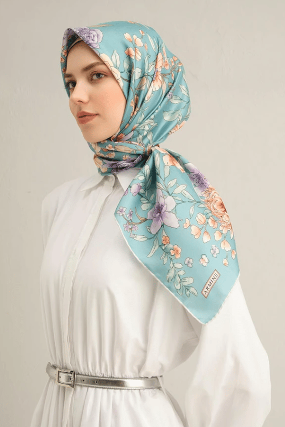 Armine 25 Yaz 9347 Saf İpek Twill Eşarp Çağla