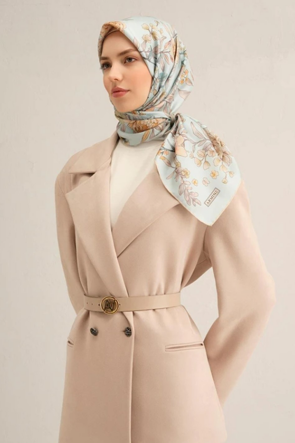 Armine 25 Yaz 9347 Saf İpek Twill Eşarp Mint