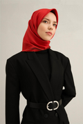 Armine 25 Yaz 9356 Saf İpek Twill Eşarp Kırmızı