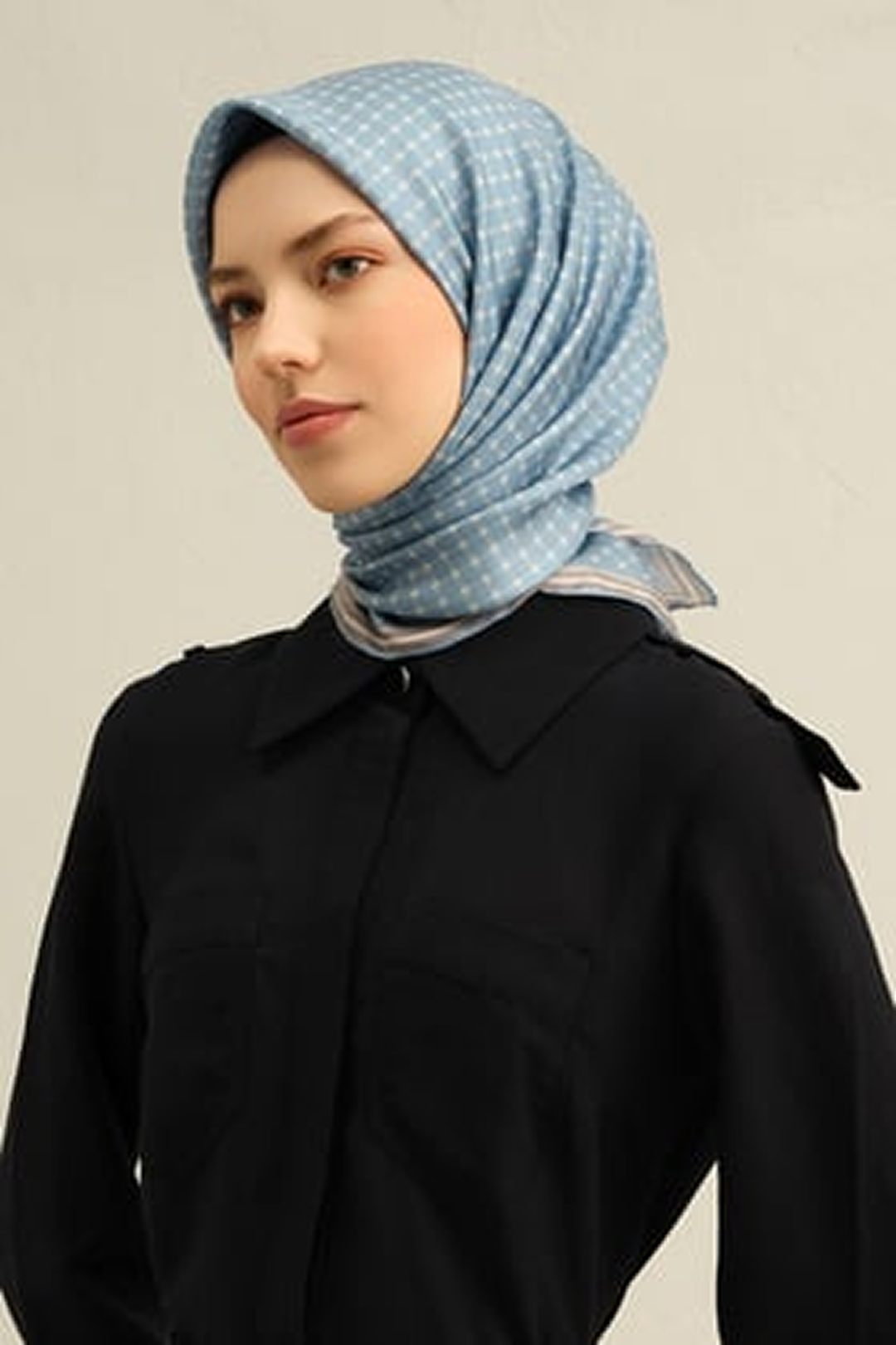 Armine 25 Yaz İpek Eşarp-1 Bebek Mavi