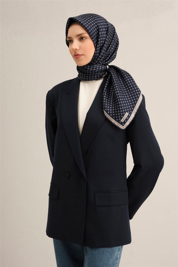 Armine 25 Yaz İpek Eşarp-1 Lacivert