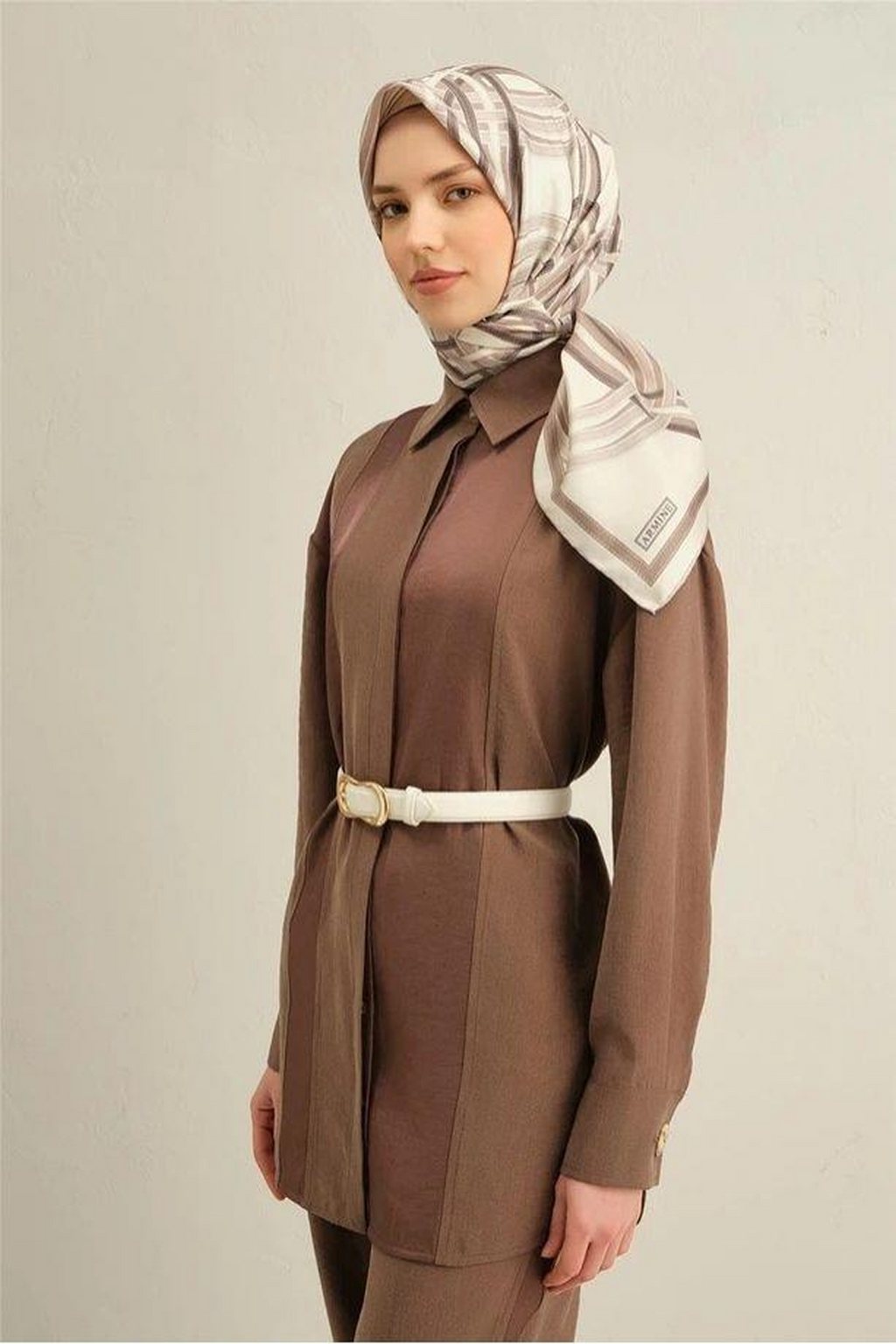 Armine 25 Yaz İpek Eşarp-11 Krem
