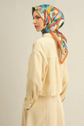 Armine 25 Summer Silk Scarf-12 Orange