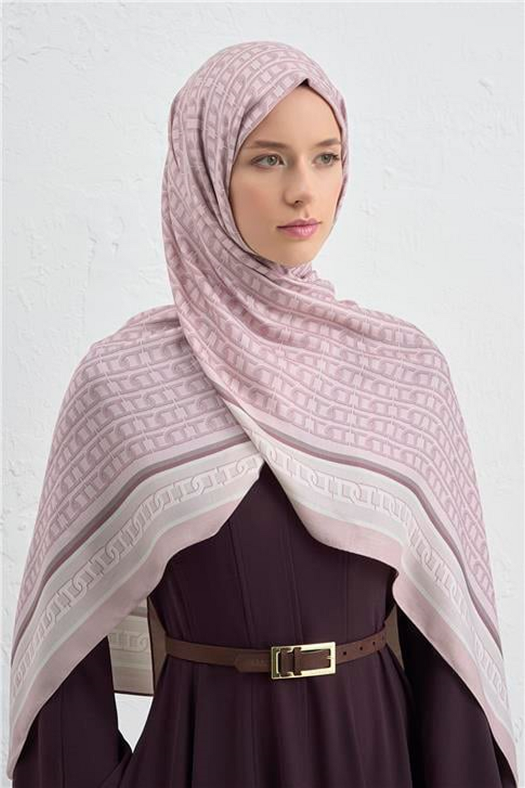 Armine 25k İpek Tensel Şal -1 Pembe