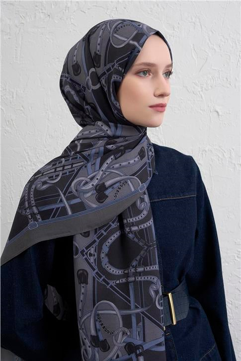 Armine 25k İpek Tensel Şal -5 Siyah