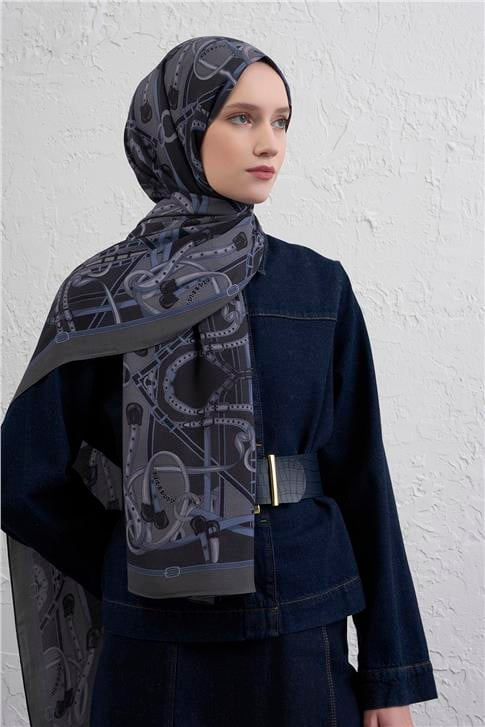 Armine 25k İpek Tensel Şal -5 Siyah
