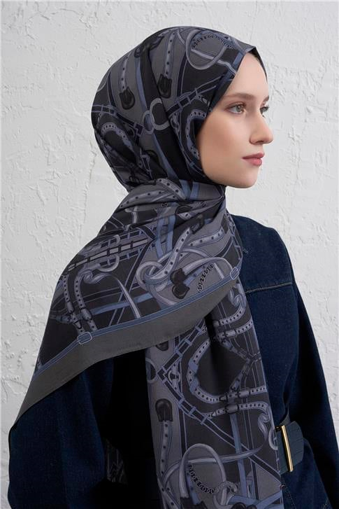 Armine 25k İpek Tensel Şal -5 Siyah