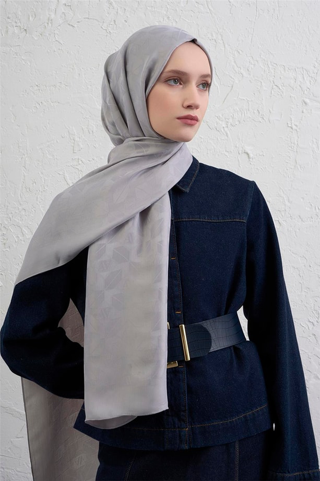 Armine 25k Visse Şal -1 Gri