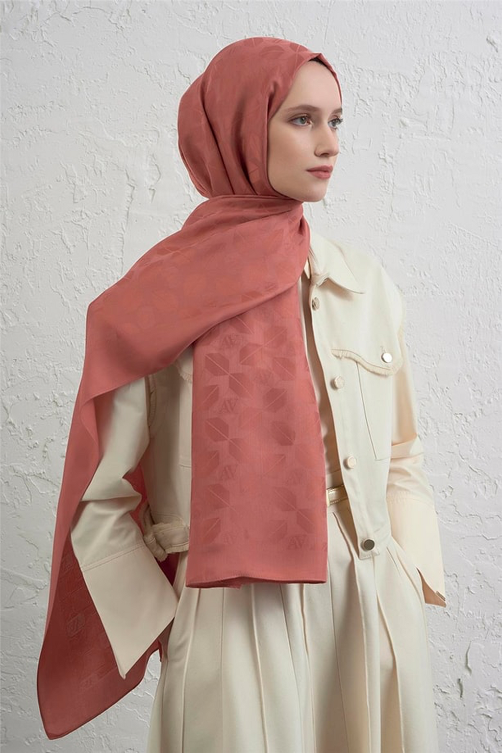 Armine 25k Visse Şal -2 Mercan
