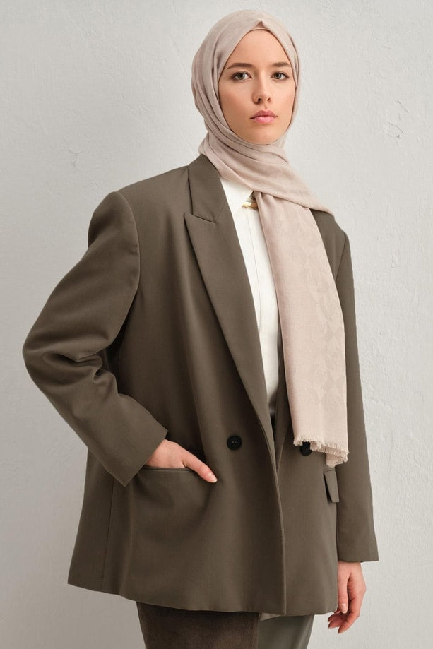 Armine 25k Yünlü Şal -1000 Bej