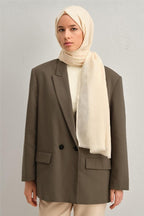 Armine 25k Yünlü Şal -1000 Ekru