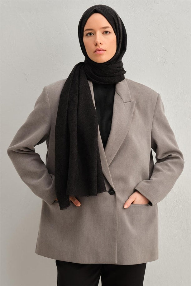 Armine 25k Yünlü Şal -1000 Siyah