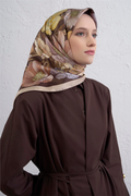 Armine 25winter Silk Scarf-12 Dark Brown