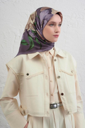 Armine 25winter Silk Scarf-13 Purple
