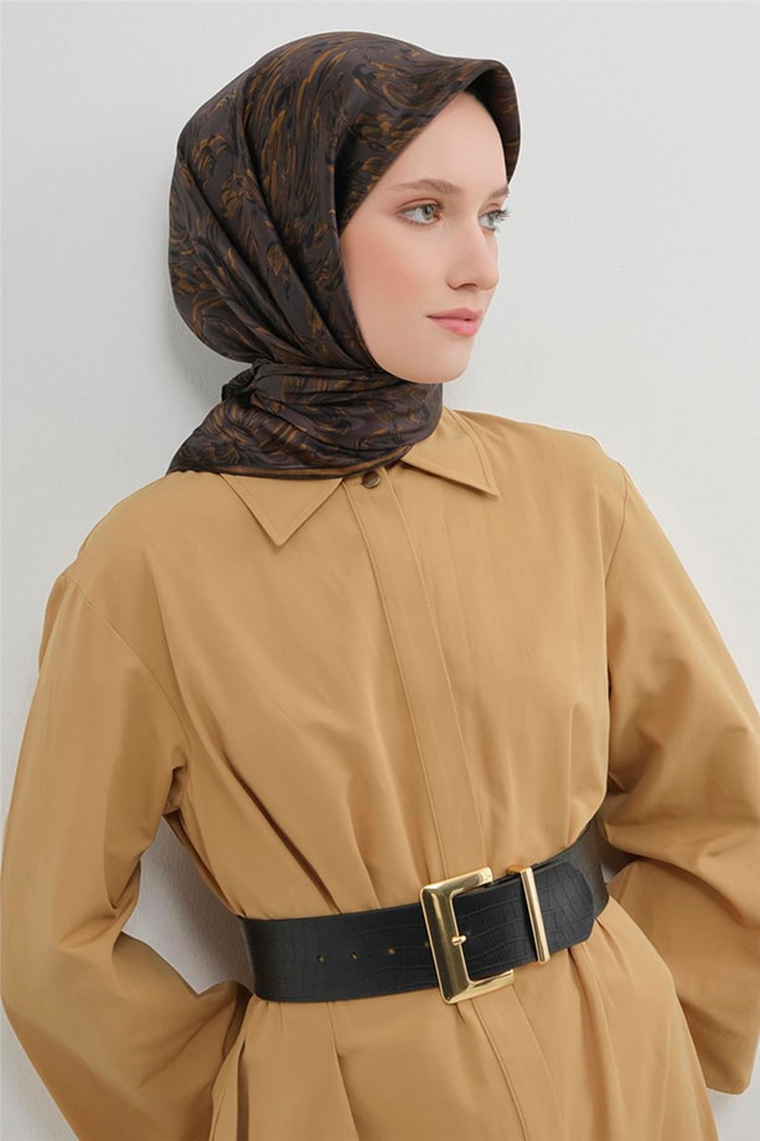 Armine 25kış Twil İpek Eşarp-14 Gri