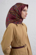 Armine 25kış Twil İpek Eşarp-16 Bordo